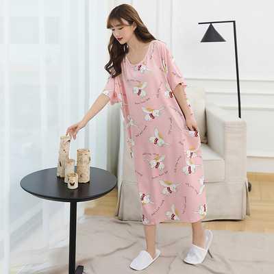 bộ đồ ngủ cực lớn này nữ mm200 mỡ kg Modale kích thước mỏng phep oversized loose-fitting cộng đồ ngủ nữ mùa hè chất béo.