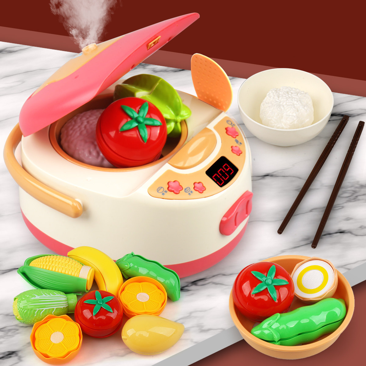 Children's kitchen girl's toy cooking set can cook simulation mini kitchenware Baby rice cooker pot
