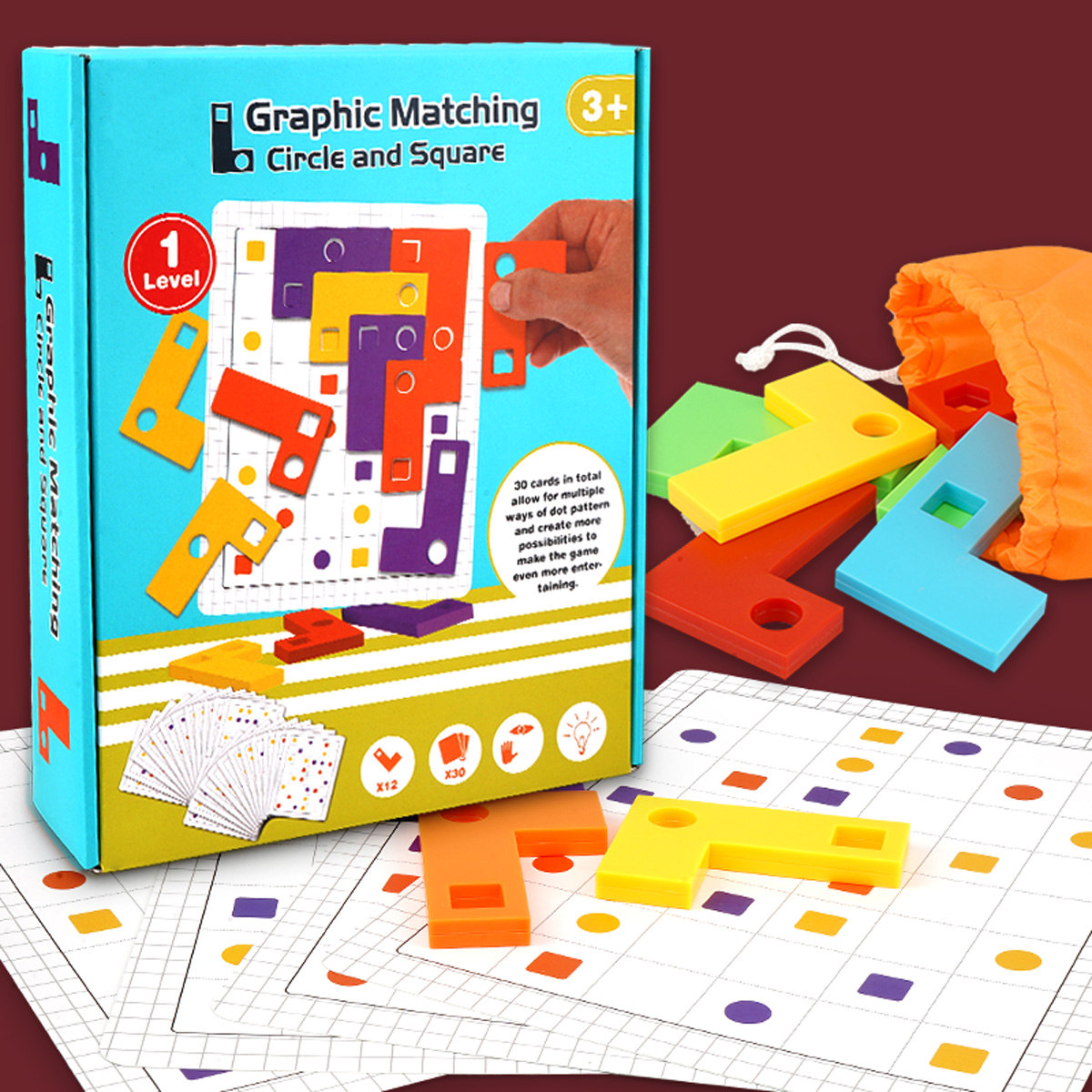 Pattern Matching Building Blocks Puzzle Toys Logic Thinking Training Early Teaching Jigsaw Puzzle Customs Game Chess Table Tour Toys