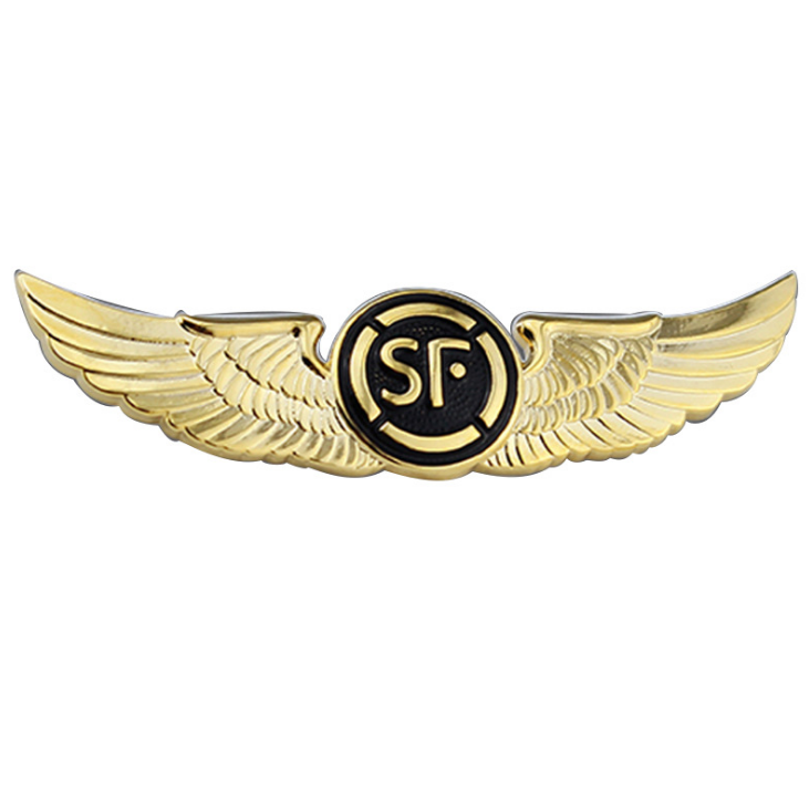 New badge special-shaped wings antique custom made five-pointed star shape school emblem group emblem emblem made with magnetic suction