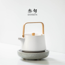 Thirty-year-old machine mirror electric ceramic kettle home office small tea cooker set silent steaming tea stove