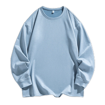 Long sleeve T-shirt men loose sleeve head suede T-shirt teen mens round neckline for the bottom shirt on the bottom