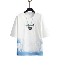 2024 short-sleeved t-shirt mens loose casual sports short-sleeved tops ins youth mens short-sleeved tops