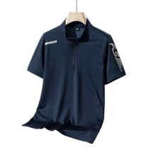 Outlets NASA ice silk POLO shirt mens short-sleeved summer casual 2023 mens tops and bottoming shirts