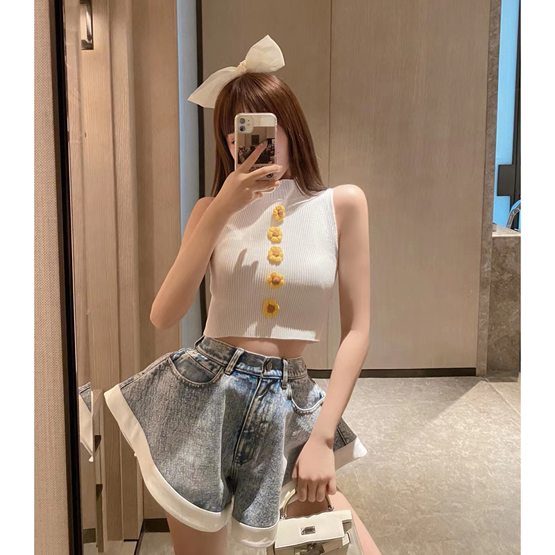 Special Clearance Sale: Sexy Ruffled High-Waisted Denim Shorts, New Spring/Summer 2026 Style, Slimming, Loose, Wide-Leg Flared Pants