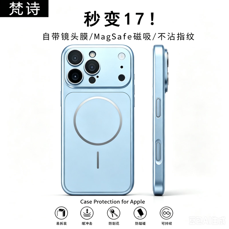 [New Light Blue] Suitable for Iphone16Promax Mobile Phone Case Apple 15Pro New Matte Hard Case 13Pm Anti-Fall 17Max High-End Feel 14 Protective Case Ultra-Thin Heat Dissipation Transparent for Men and Women