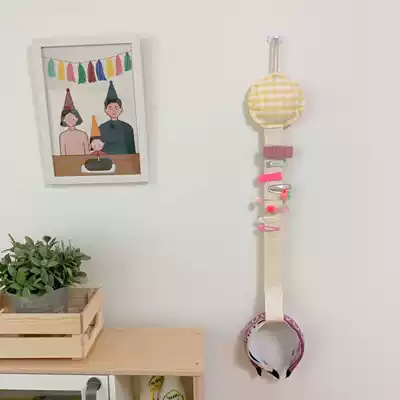 ins Korean baby hairclip storage with children's room decoration girls plaid hairclip hairpin hoop storage display hanging ornaments
