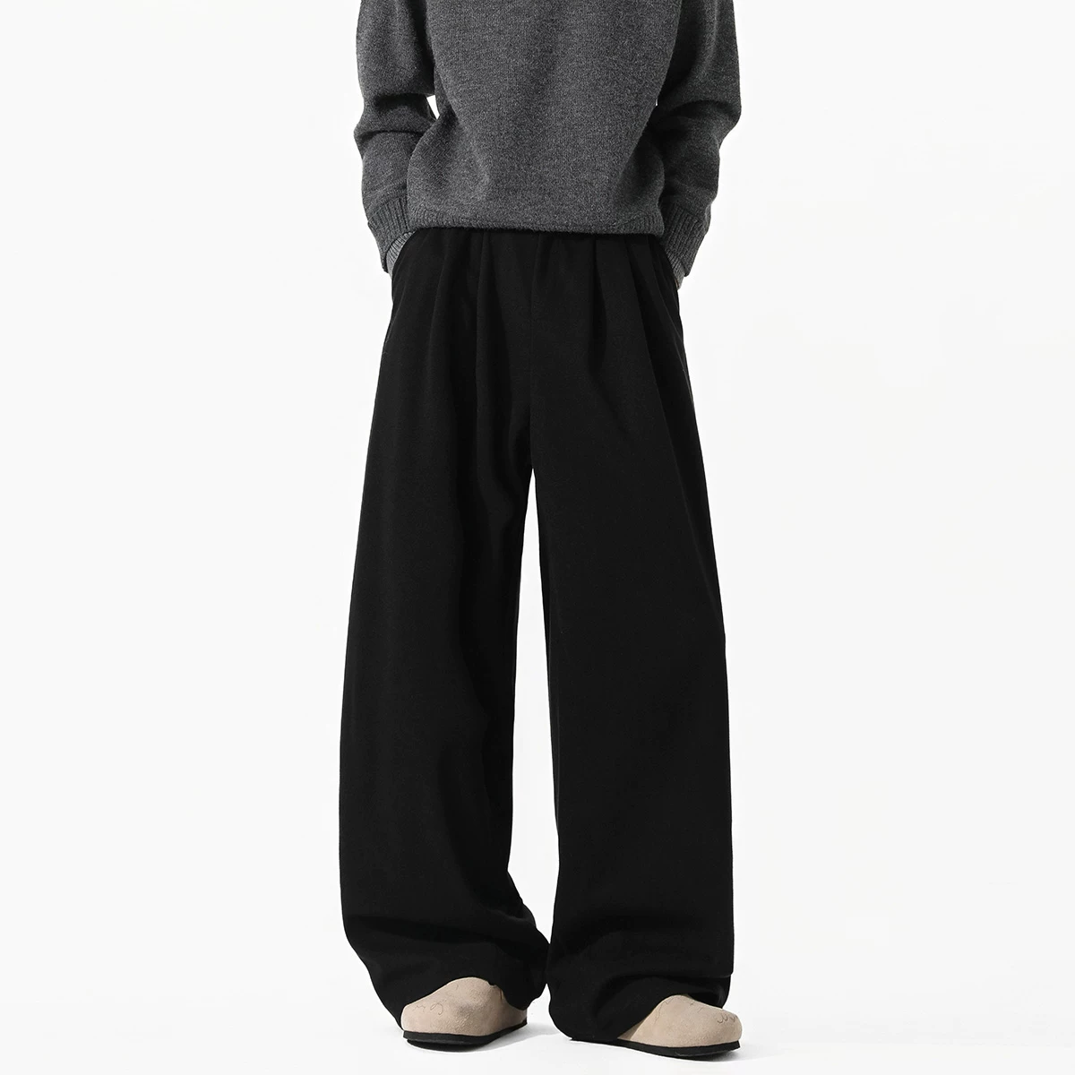 Стритные брюки для спорта унисекс черные спортивные штаны, oversize, свободный крой