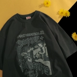 Tide, летняя брендовая футболка в стиле хип-хоп для влюбленных, в американском стиле, короткий рукав, оверсайз, высокий воротник