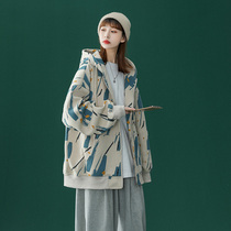 Even cap cardiovert sweatshirt male spring fall new Chauded camouflapper camouflak printed lovers coat port wind 100 lap zipped blouses