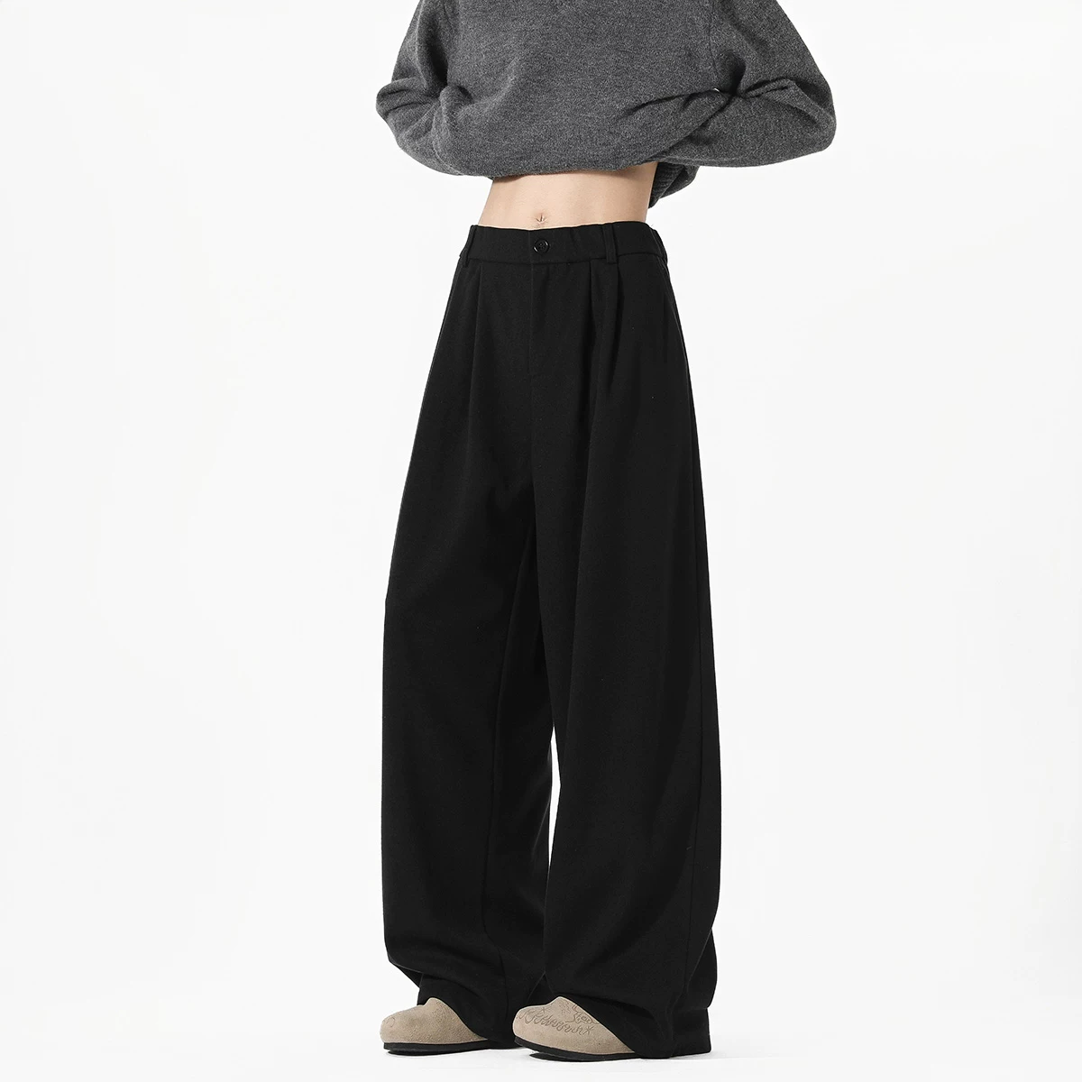 Стритные брюки для спорта унисекс черные спортивные штаны, oversize, свободный крой