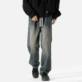 Осенние джинсы, штаны, повседневные брюки, в американском стиле, свободный прямой крой, оверсайз