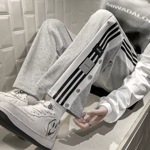 Осенние трендовые повседневные брюки, цветные спортивные штаны, в американском стиле, свободный прямой крой