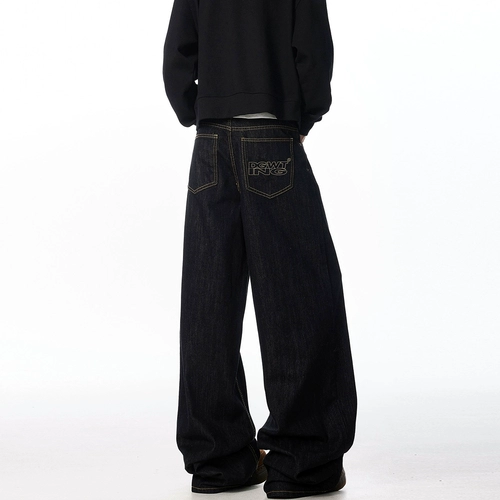 Летние джинсы, штаны, в американском стиле, оверсайз, свободный прямой крой