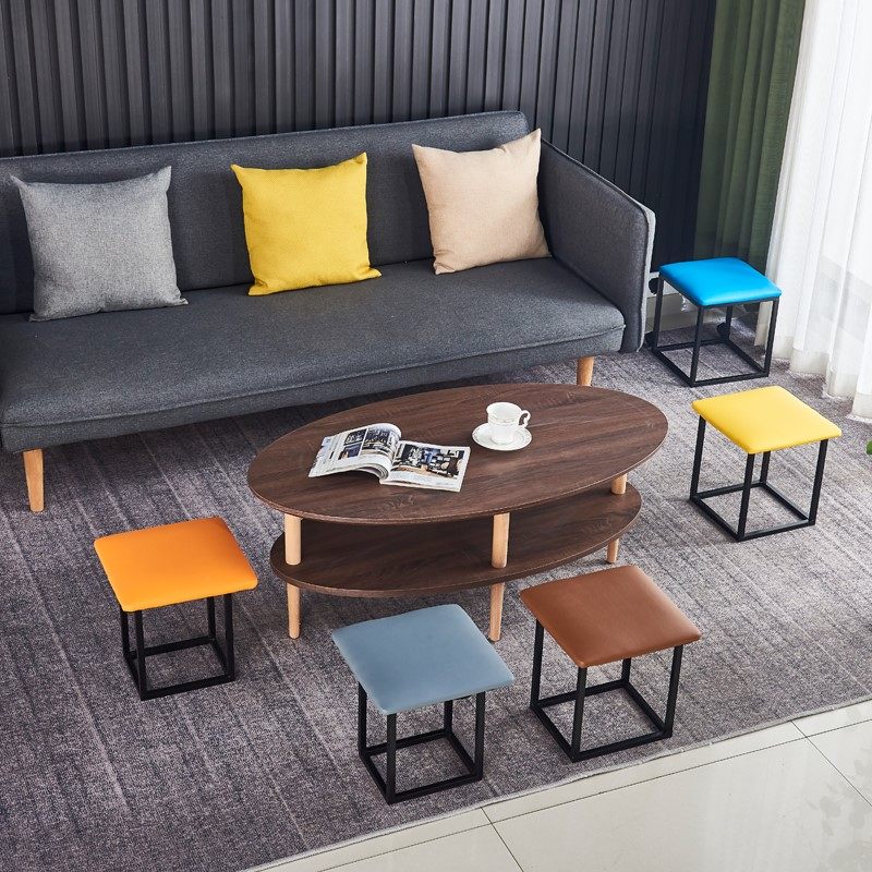 Home Multifunction Magic Square Stool Combination Sofa Small Short Bench Living-room Tea Table Folding Net Red Dining Table Stool