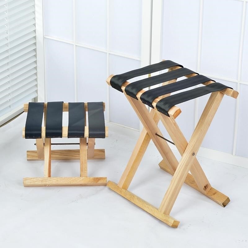 High Maza Old Man Small Maza Stool Adult Solid Wood High Maza Folding Portable High Stool Large Load-bearing