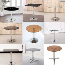 Tempered glass small round table Home Balcony Tea Table table Table Terrace Reception Negotiation Table Small Family Type Coffee Table