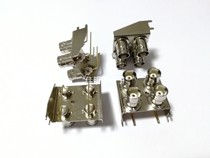 Iron plate RF connector BNC coaxial socket double layer 90 degree bent leg Q9 female seat video BNC4P