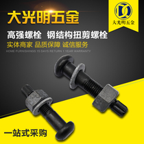 10 9 grade steel structure with high-strength torsion shear bolts GB1228 steel structure screw customization