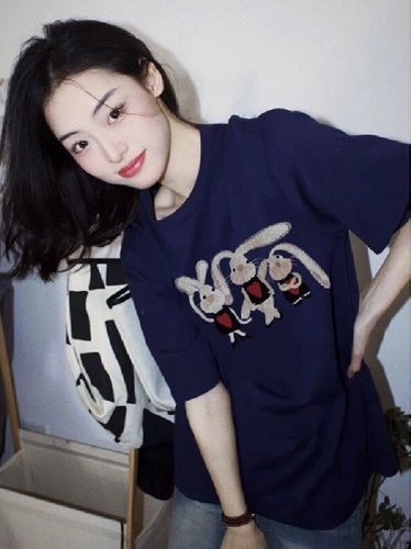 Ретро хлопковая футболка с коротким рукавом, в американском стиле, в западном стиле, свободный крой, короткий рукав