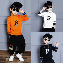 Official website chrome An stepping goose boy clothes boy hit bottom shirt 2021 new spring and autumn foreign air long sleeves CUHK child half high collar