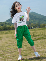 Chrome Anta Goose Girls Summer Clothing Suit 2022 New Summer Sports CUHK Child Girls Fashion Nets Red Children Two