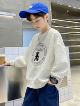 New Pint Chrome Anta Goose Boy Boy Loose Clothing Spring Autumn 2022 New Boy Foreign Air Boy Dress CUHK Child Spring Bottling