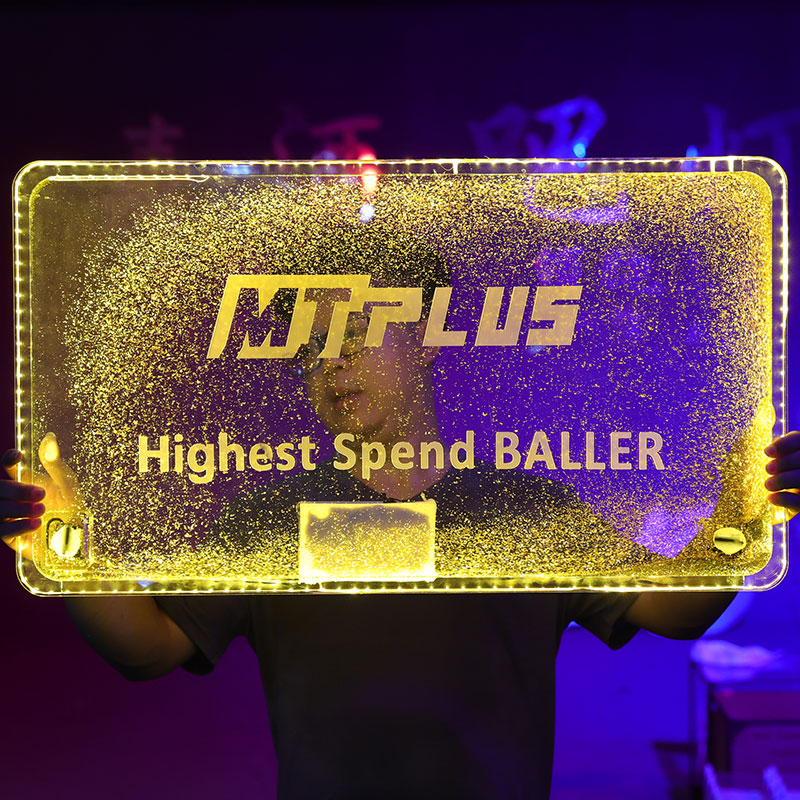 Bar luminous hand lift KTV abyss Thousand layers mirror charging luminous character LED Happy birthday atmosphere luminous lamp card