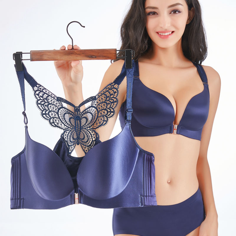 Hoa Kỳ trở lại đồ lót womens mới ròng vành đai đỏ khoan lớn mm200 kích thước mỡ pound trước khóa không vòng thép tụ tập sexy áo ngực 95d.