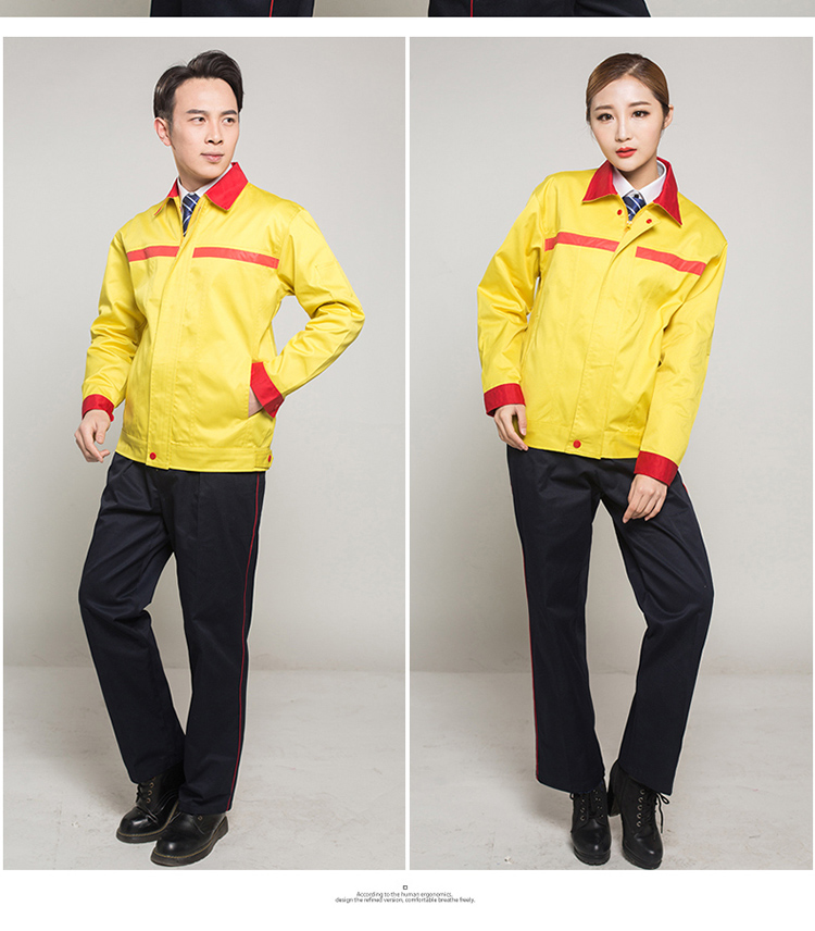 Trạm xăng chống tĩnh điện mùa xuân và mùa thu áo dài tay phù hợp với nam và nữ trong áo khoác hóa chất Sinopec quần thể thao nam