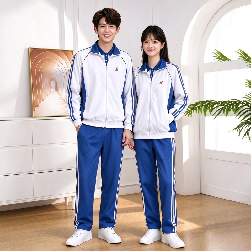 Quingyuan Boai High School Autumn and Winter Jackets and Pants with Double-Layer Fabric and Mesh Lining Boai High School Autumn and Winter School Uniforms Quingyuan Boai High School Autumn and Winter Jackets and Pants with Double-Layer Fabric and Mesh Lining Boai High School Autumn and Winter School Uniforms