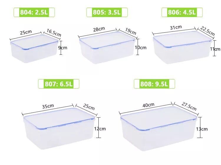 Hộp giữ tươi bốn mặt khóa hình chữ nhật tủ lạnh thực phẩm hộp kín khách sạn nhà hàng bách hóa lưu trữ hộ gia đình hộp PP - Thiết bị sân khấu mạch đèn led nhấp nháy đơn giản