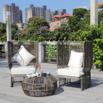 Outdoor Furniture Vine Choreography Single High Back Round Vines Interior Balcony Living Room Villa Garden Modern Minimalist Composition Sofa