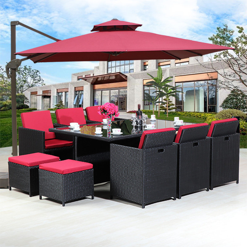 Outdoor table and table rattan chair combined patio garden garden villa balcony terrace outdoor high-end vines waterproof casual table and chairs