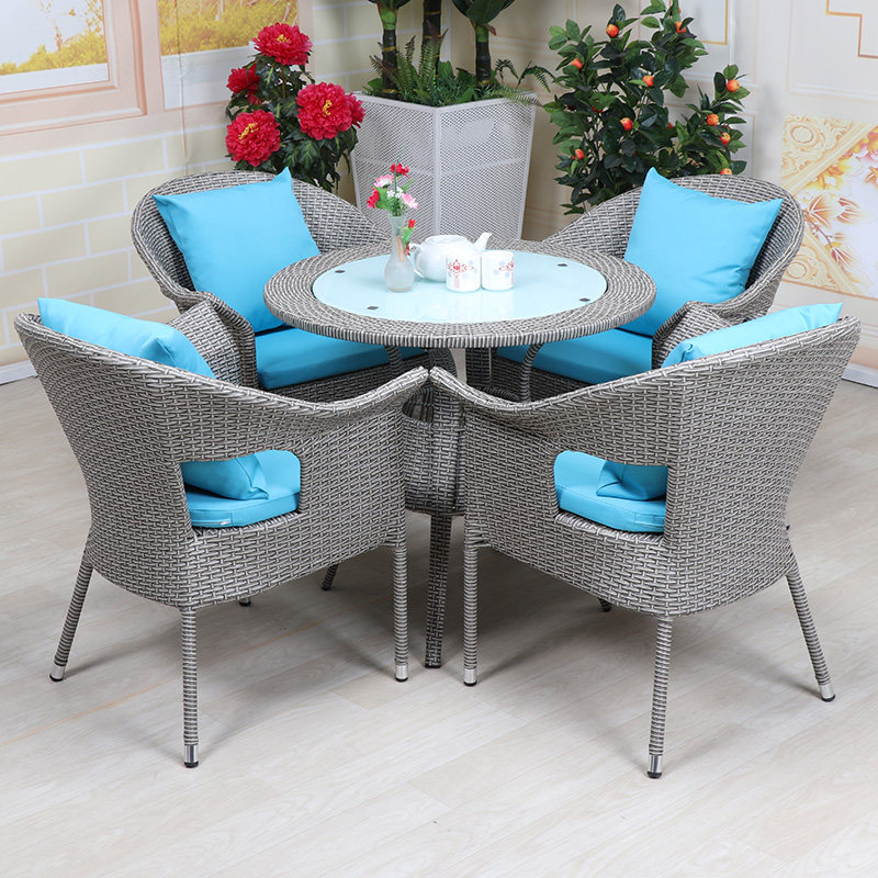 Outdoor table and chair courtyVilla garden vine chair three pieces of balcony small tea few terrace terrace outdoor vine furniture