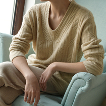 APC Kaiji Mixin 2021 Early spring new retro knitted hollowed-out glowed covered head sweater V-led cashmere