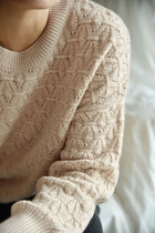 APC Autumn New Pint Style Heavy Pound Hollowed-out Loose Round Collar Long Sleeve Thickened Lady Mountain Cashmere Knitted Hooded Sweatshirt
