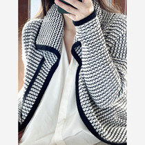 APC New Recommended Flap Long weight Thickened Retro Elegant Elegant Breeze Cardiovert Lady Knit Sweater Sweater Jacket