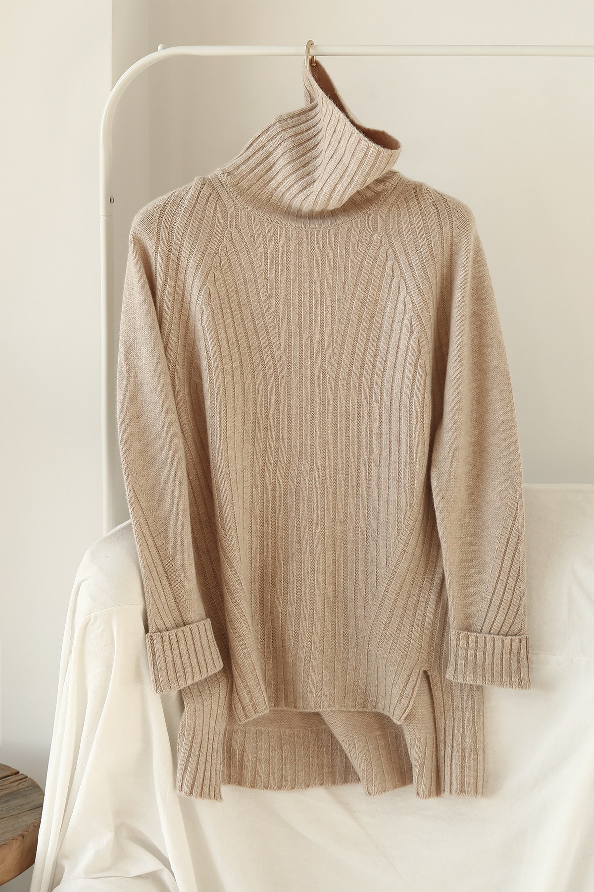 APCSHOP2022 years spring new lady knit high collar bottom long sleeve minimalist sleeve head pure kashmir wool sweater