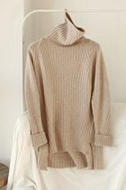 APCSHOP2022 years spring new lady knit high collar bottom long sleeve minimalist sleeve head pure mountain cashmere