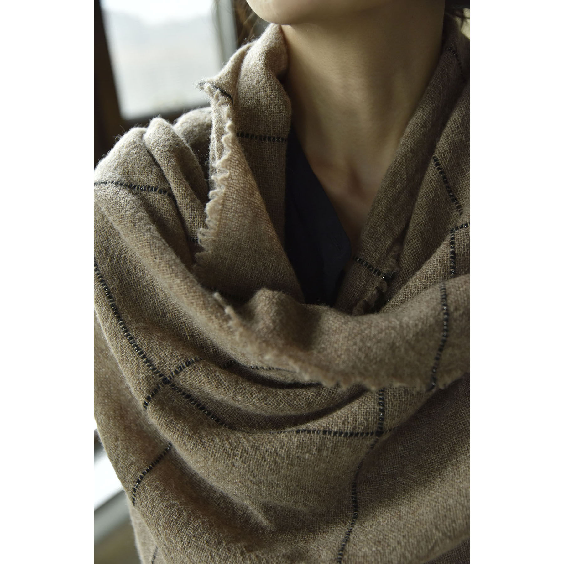 APC Ex-gratia Sharing Folds Fluffy Pure Wool Big Scarf Shawl Cape for female autumn and winter Outer lap 100 lap