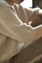 APC Early autumn new stitch sweatshirt with sleeves 50% sleeves short sleeve sweater woman loose outside wearing spring and autumn half sleeve cashmere