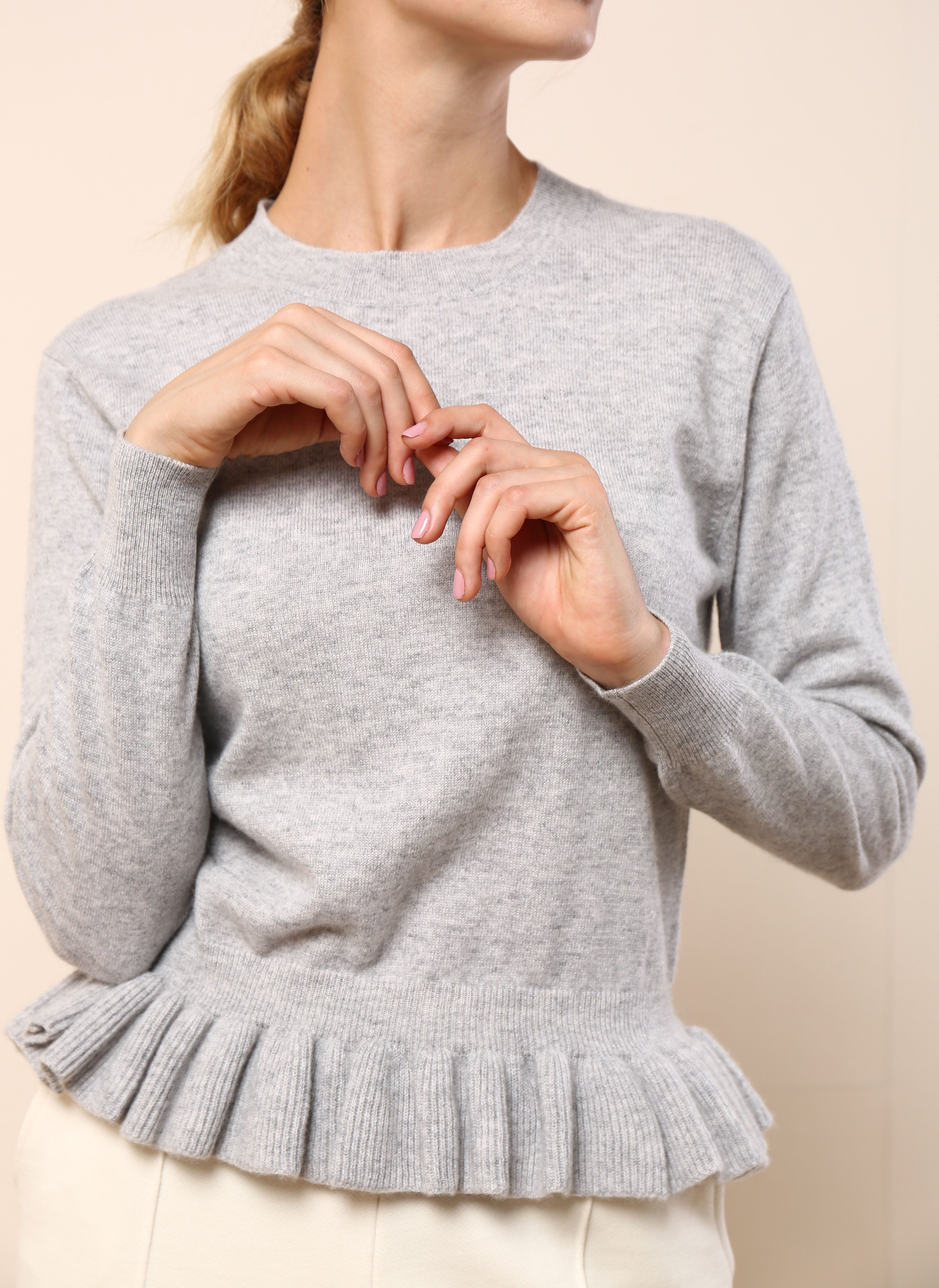 APCSHOP spring and summer new French small crowdsourced rice knit lotus leaf side round necklace lady covered head cashmere