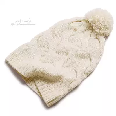 APCSHOP select edition Italian customer custom knitted hand-cut pom ball wild white mountain cashmere hat