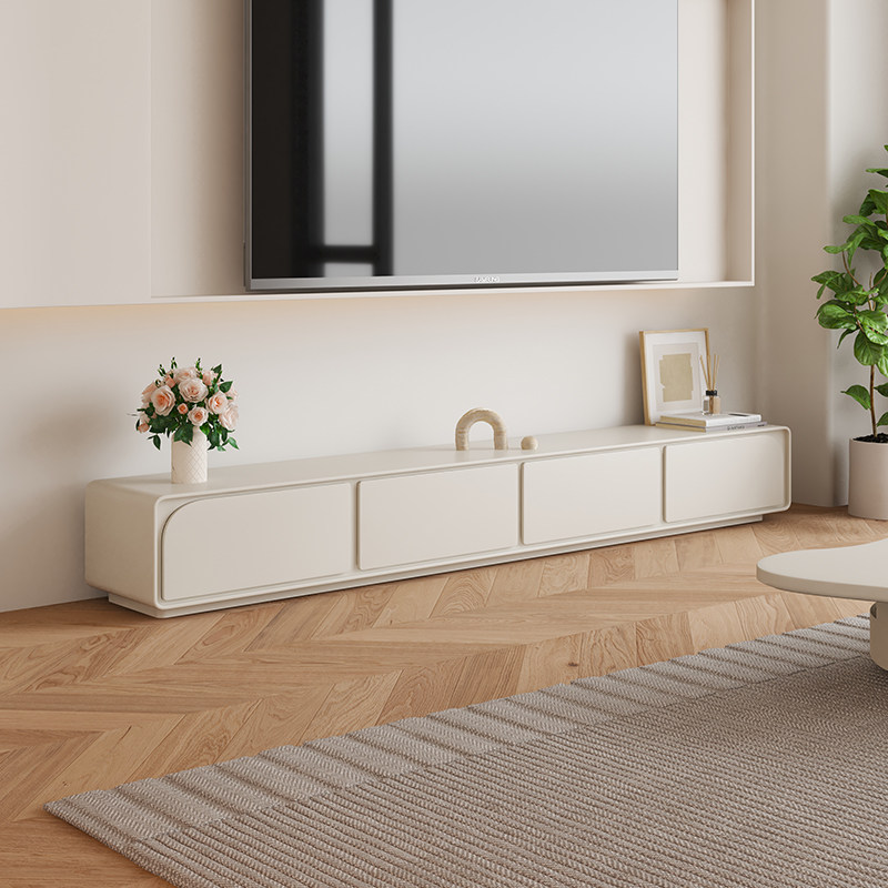 Style Cream Wind Down 2023 new TV cabinet Tea Table Minima Modern TV Enclosure Living Room Dwarf cupboard-Taobao