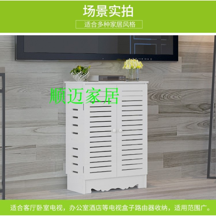 Yếu sàn điện sưởi ấm trang trí hộp lưu trữ tủ ngã ba hộp lưu trữ hộp đa phương tiện che chắn tủ đứng cản trở tủ - Cái hộp hộp gỗ