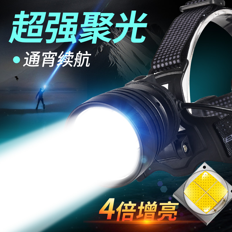 Little Savage P100 headlight strong light charging super bright head-mounted hernia fishing night fishing outdoor led home miner's lamp