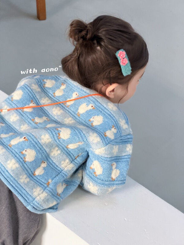 Aono2026 Autumn and Winter Blue Duckling Sweater Cardigan Jacket for Girls Korean Style Versatile Casual Pants Orange Inner Wear Aono2026 Autumn and Winter Blue Duckling Sweater Cardigan Jacket for Girls Korean Style Versatile Casual Pants Orange Inner Wear