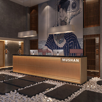 New Chinese style cashier simple modern bar counter restaurant tea house cashier health foot massage beauty salon hotel front desk