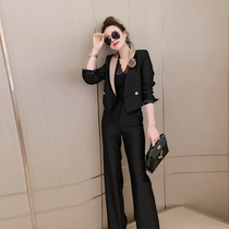 Anti-season special price 299 Senior Comfort Brother-in-law Fried Street Spring Autumn Suit Suit Jacket Broadlegged Pants Suit Suit Temperament